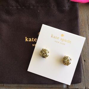 Kate Spade Gold Glitter Studs